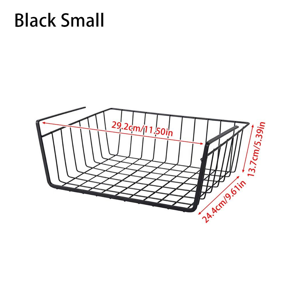 

1 шт. подстольный шкаф для хранения вещей, маленькая/большая подвесная сетчатая корзина, новая кухонная полка-органайзер Black Small
