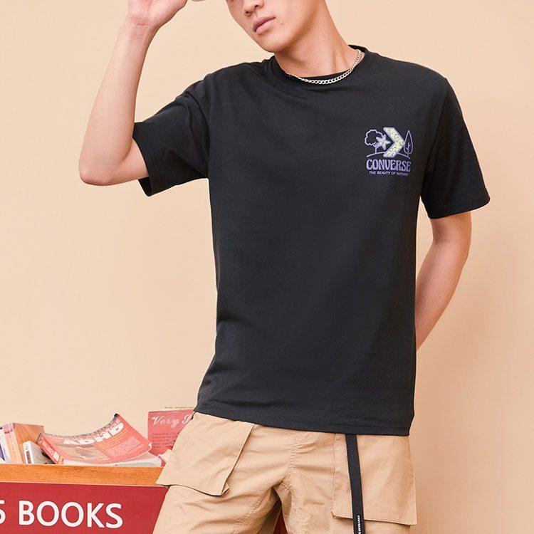 Converse Set-in Sleeve T-Shirt Men's Black 10023269-A02
