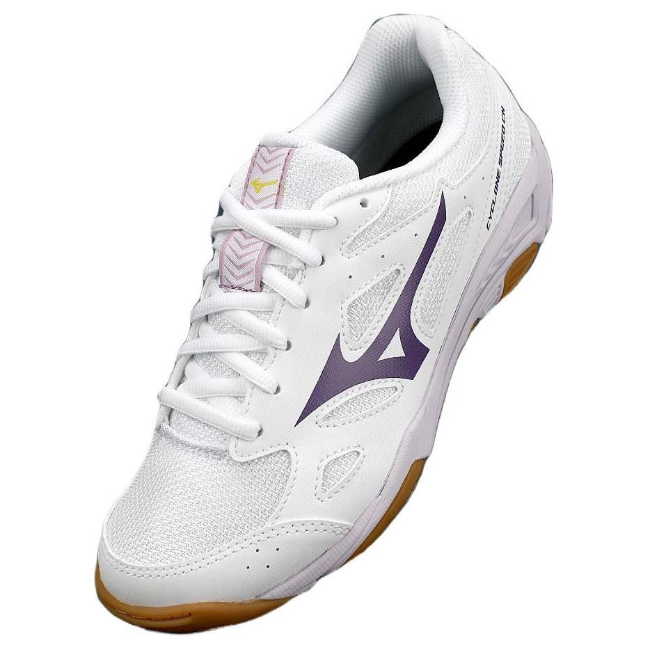 Mizuno Cyclone Speed CN Antypoślizgowe Odporne na Ścieranie Niskie Buty do Siatkówki Unisex Biało-Fioletowe V1GA218135