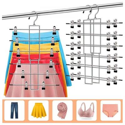 Adjustable Home Storage Multi-Layer Finishing Hanger Durable Folding Tape Clip