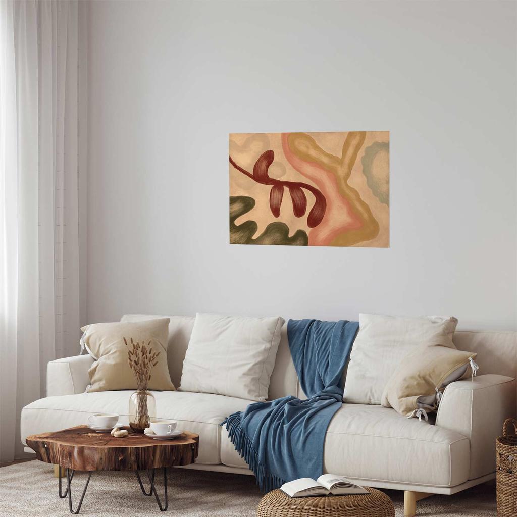 Plakat - Kolorowe Kształty - Przetarte Figury W Technice Lime Wash