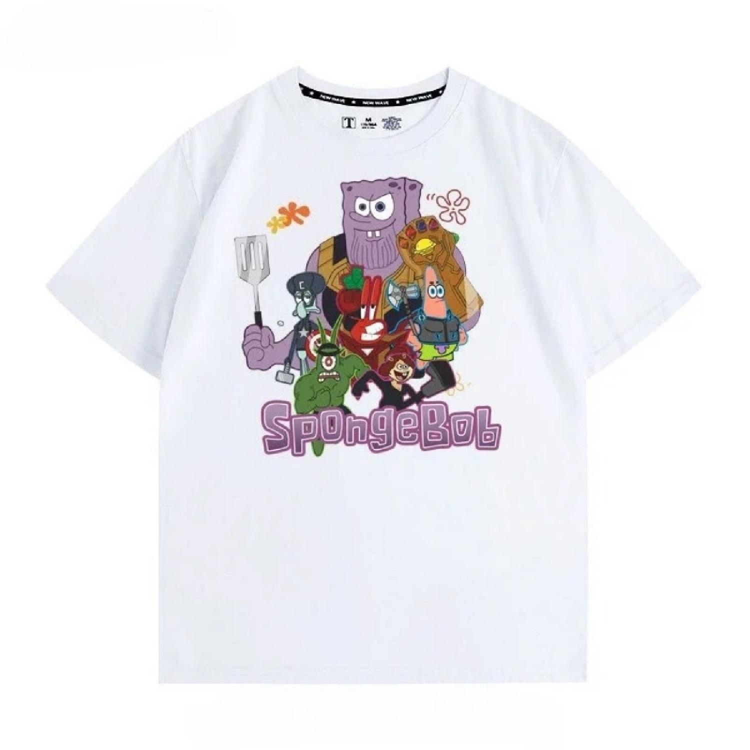 

Summer SpongeBob SquarePants Patrick Star Joint Animation Women s Short Sleeve Top Cartoon T-Shirt Pure Cotton Y2K Top XXXXXL