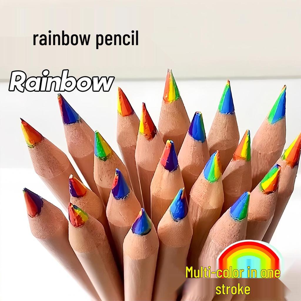 Seven-Color Gradient Rainbow Pencil: Multicolor Stroke Pen for Children's Art