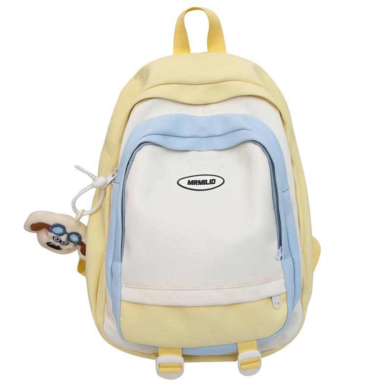 College style cute contrasting colors junior high school and high school students large-capacity schoolbags new men's and women's same backpacks