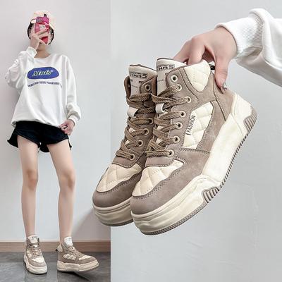 Pantofi sport cu platformă, stil coreean, pentru femei, cu înălțime mare, toamnă, pantofi sport ...