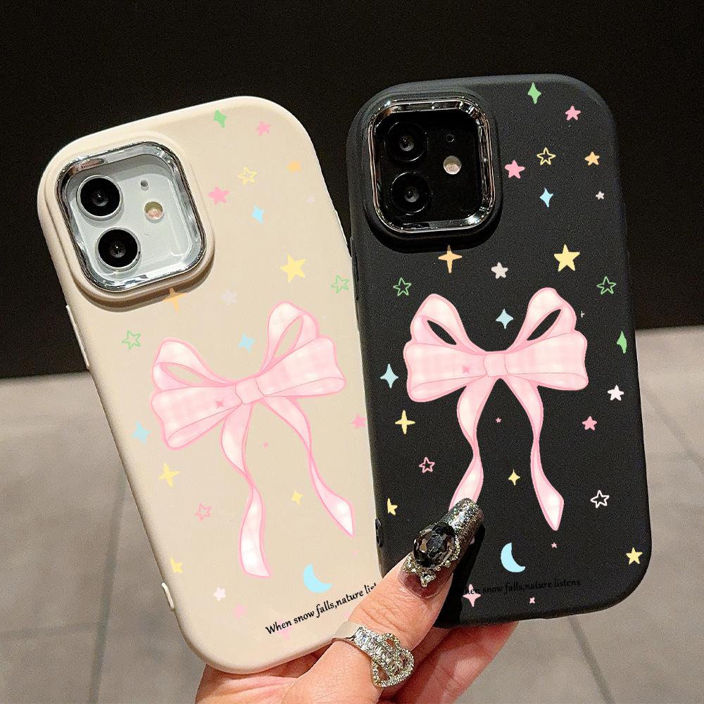 Solid Color Silver Edge Lens Soft Liquid Silicone Shockproof Phone Case for iPhone Samsung Huawei Honor Xiaomi Redmi OPPO Realme Vivo Infinix Tecno
