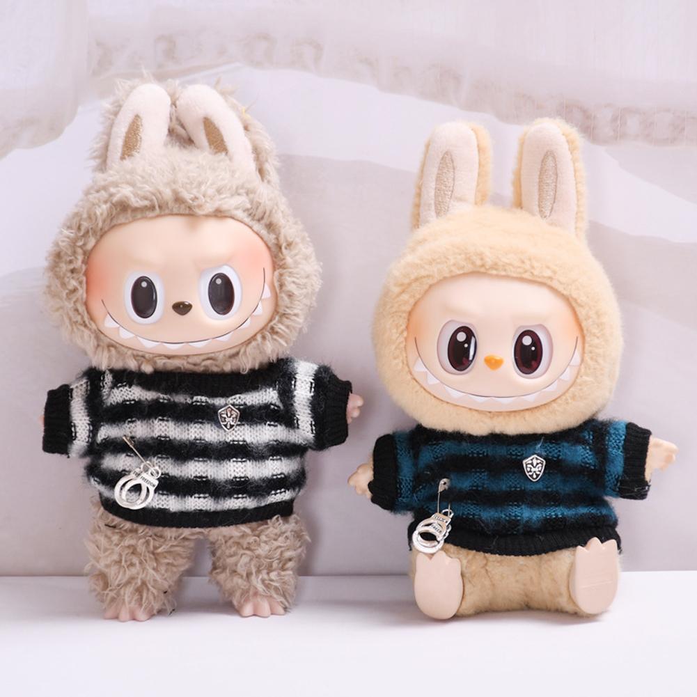 For 15-17cm Labubu Doll Clothes Fashion Clothes Hoodies Doll Clothes Color Match Hoodies Dolls Accessories Cute Decoration Little Cloths