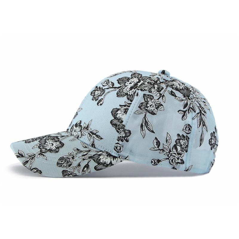 Baseballkappe mit Blumenmuster Atmungsaktiver Sonnenhut für Damen Herren Verstellbarer Visier für Outdoor-Sport