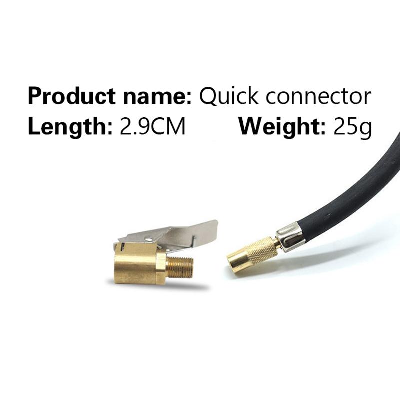 Car Inflatable Connector Practical Car Tire Inflator Valve Accessories Air Pump Clip Pure Metal Nozzle Quick Adapter Connector