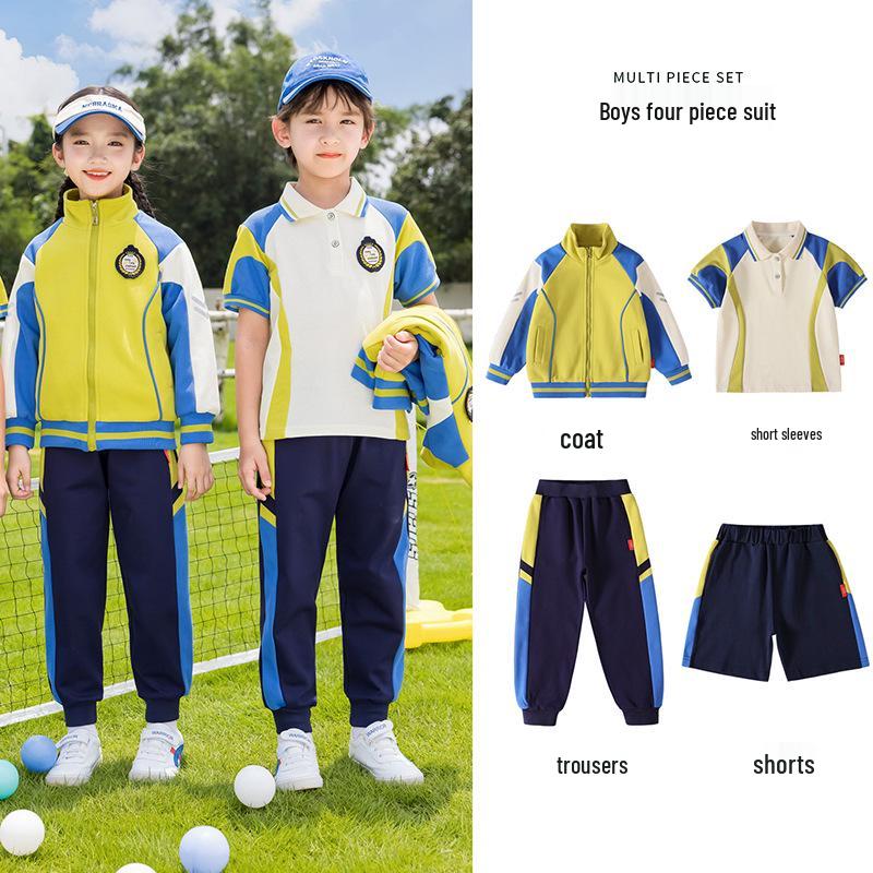 Spring/Autumn Kindergarten and Primary School Sports Uniform 3-Piece Set for Boys and Girls