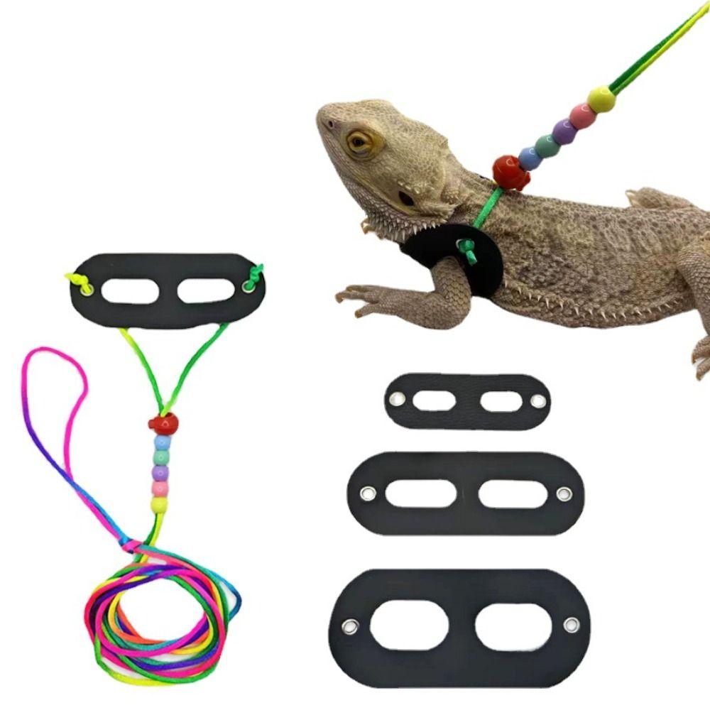 Adjustable Reptile Harness Set Soft Lizard Leash Durable Lizard Traction Rope Amphibians