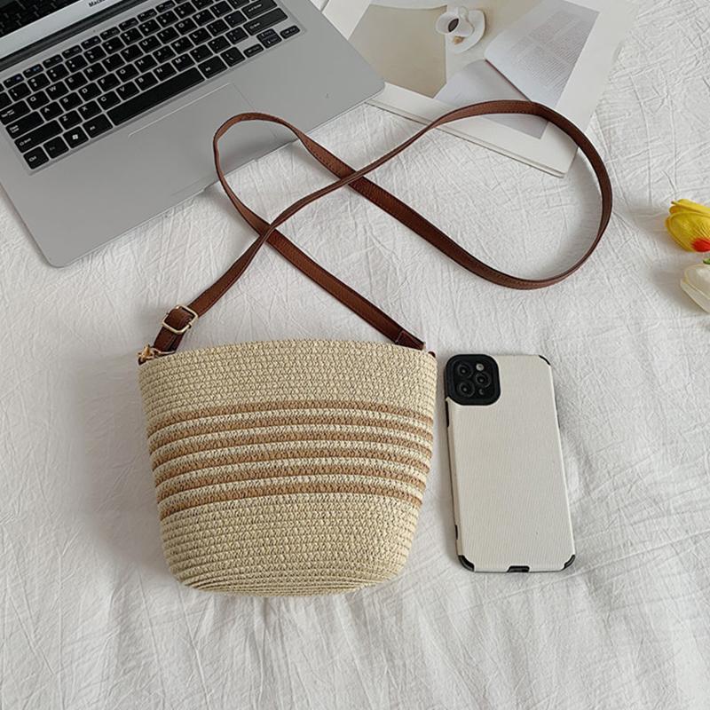 Fashion Summer Straw Crossbody Bag Beach Holiday Shopping Woven Shoulder Handbag Messenger Purses For Women Bags