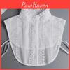 Cotton Womens Detachable "elegant Jacquard Stand Collar With Ruffle Detail"