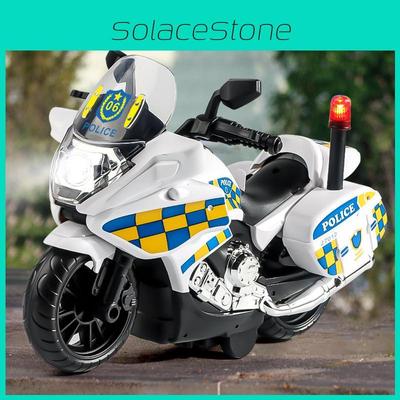 Spielzeug-Polizeimotorrad mit blinkenden Lichtern und Schwungradantrieb für Kinder
