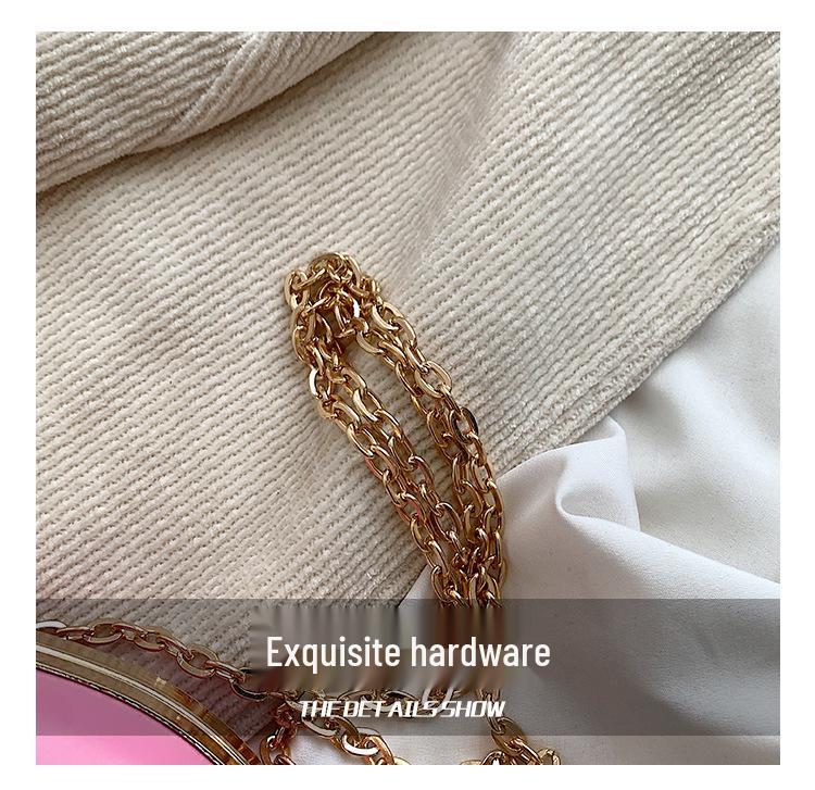 Women's Heart-Shaped Clip-On Mini Bag - 2024 Spring/Summer Chain Heart Bag with Girlish Charm