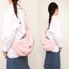 Korean Canvas Bag Women'S Style Casual Pink Bag Shoulder Bag Versatile Large Capacity Pleated Dumpling Bag Messenger Bag