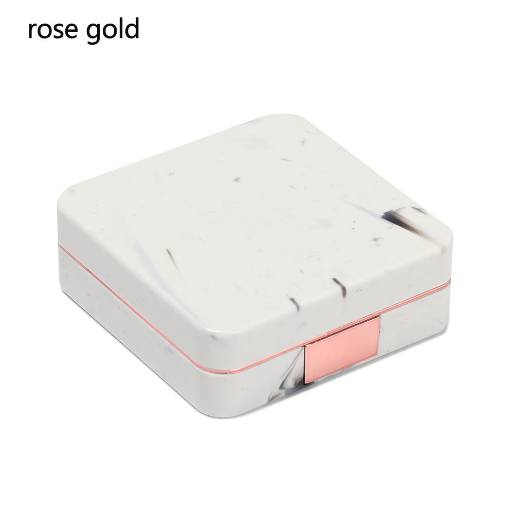 

Unisex Plastic Portable Eyeglasses Storage Contact Lens Case Soaking Box Glasses Lenses Box рожевий колір золота