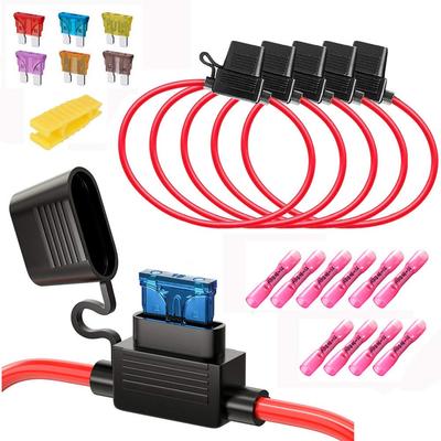 Kiligen 5 Stück Inline ATC ATO Sicherungshalter für Auto 20A Wasserdicht 6 Stück Mittel