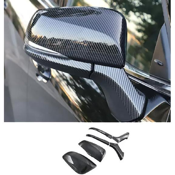 

Car Accessories Exterior Rear View Mirror Side Molding Cover Trims (Carbon Fiber Style) Fit for Toyota RAV4 2019 2020 2021 2022 2023 ABS 6 PCS Chrome