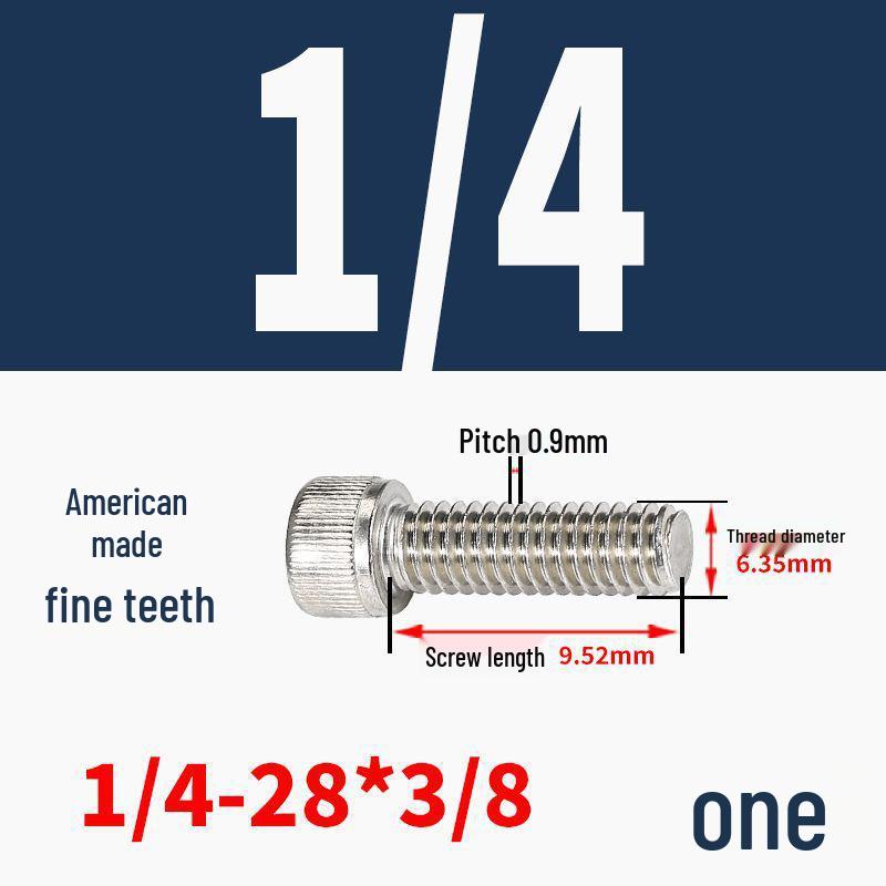 304 Stainless Steel Fine Thread Socket Head Cap Screw 10#-32, 1/4-20, 5/16-24
