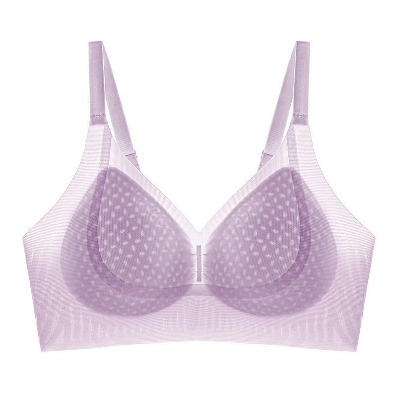 Spring and Summer Seamless Comfortable Small Breasts Gather Breathable Anti-sagging Cool Soft Support Ou Ruofeng Bra Cover -1