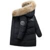 Thicken Winter Boys Jacket Fur Collar Fashion Keep Warm Kids Jacket Hooded Zipper 5-12 Years Children Outerwear Clothing