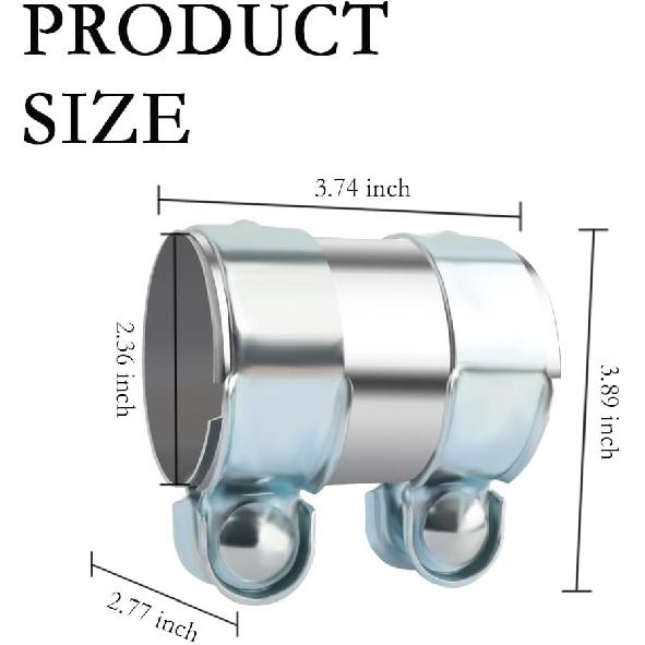 Exhaust Clamps with U-washers Bolts Heavy Duty, Stainless Steel Butt 60 * 95 mm