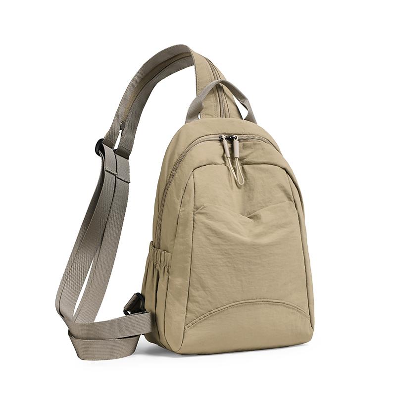 Women's Bag Multi-function Sport Large Capacity Solid Color Chest Bag Travel Backpack