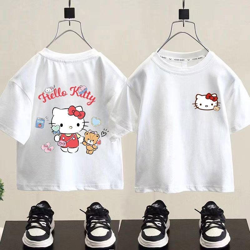 Children s cartoon print tops, children s clothing, T-shirts, short sleeves 160