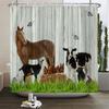 3D Printed Dutch Cattle Pattern Waterproof Bath Curtains Farm Cow Shower Curtains Bathroom Polyester Decoration Shower Curtain