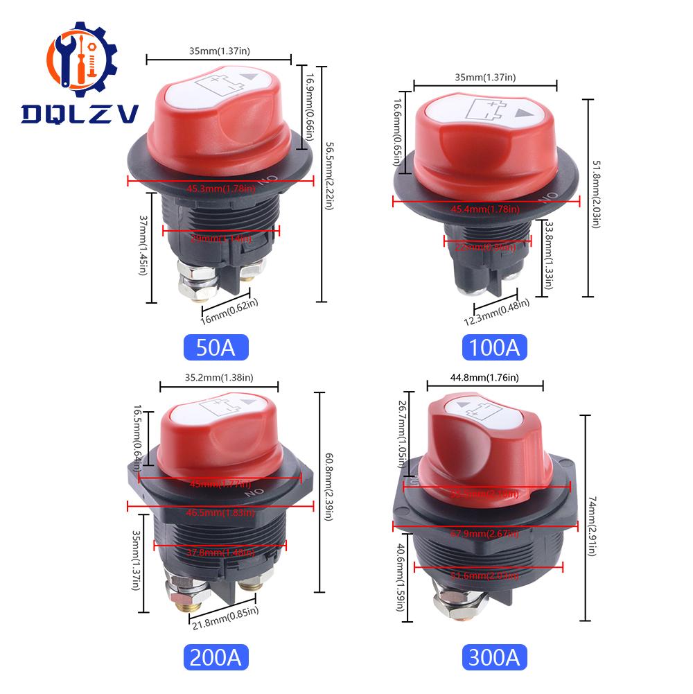 DC 32V Car Battery Switch Disconnecter Power Isolator 50A 100A 200A 300A Cut Off Rally Switch Kit For Car Motorcycle Truck Boat