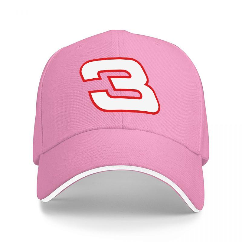 Number Three Black Baseball Cap with Red and White Embroidered Logo Classic Style Adjustable Hat for Unisex and Women