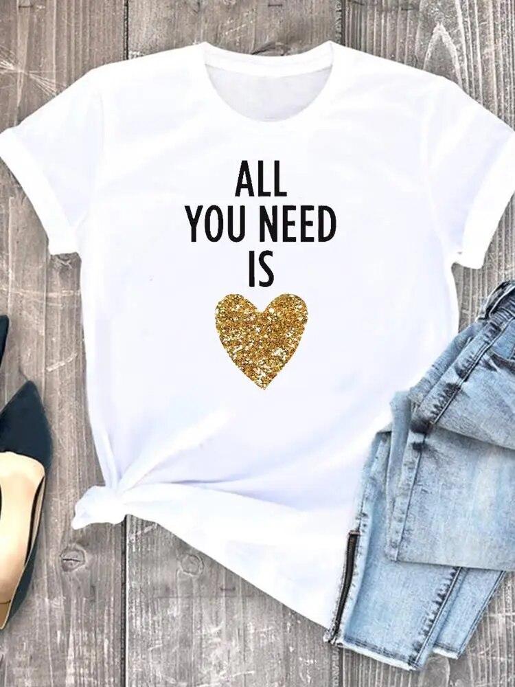 Женская рубашка с акварельным принтом «Любовное сердце» — фото 25