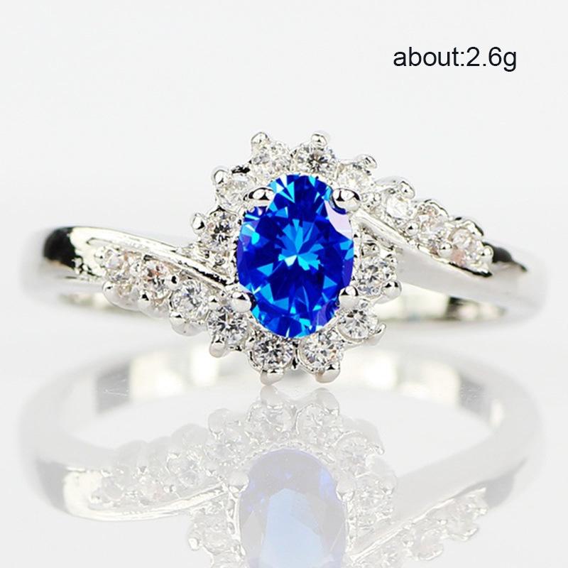 Kreativer Saphirblau Zirkon Damenring, Schmuck