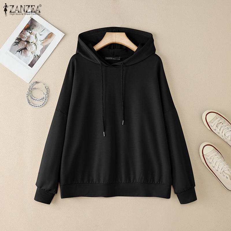 ZANZEA Women Hoodies Casual Loose Long Sleeve Pullover Sweatshirts