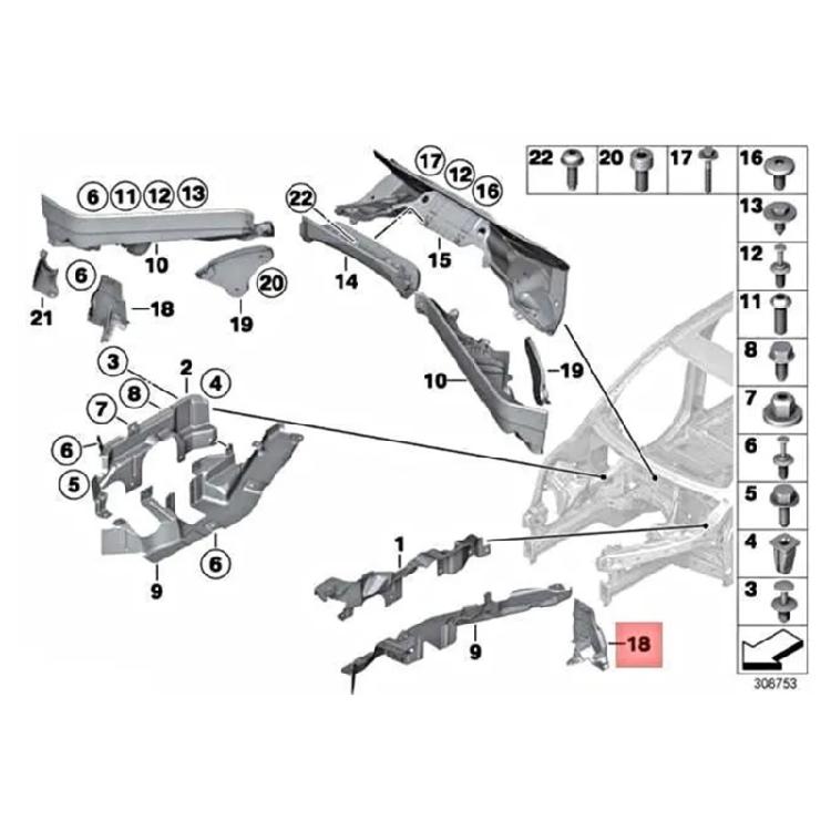 Część zamienna do E70 E71 E72 Zamień 51757171791 51757171792 Akcesoria samochodowe Pokrywa grodziowa Przegroda Komora