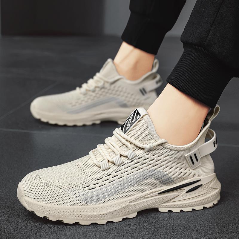 

Flying weaving sports shoes summer breathable casual shoes 22 new mesh coconut shoes running shoes 44 бежевий