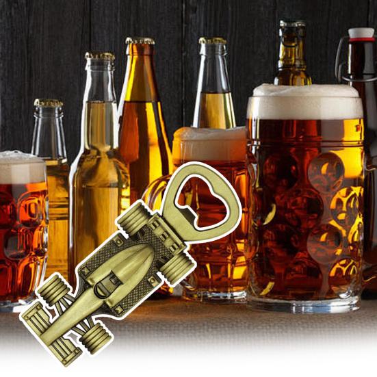 Race Car Bottle Opener Christmas Charm Zinc Alloy Non-Slip Handle Festive Gift for Racing Fans Dads Husbands Collectors Holiday Party Accessory