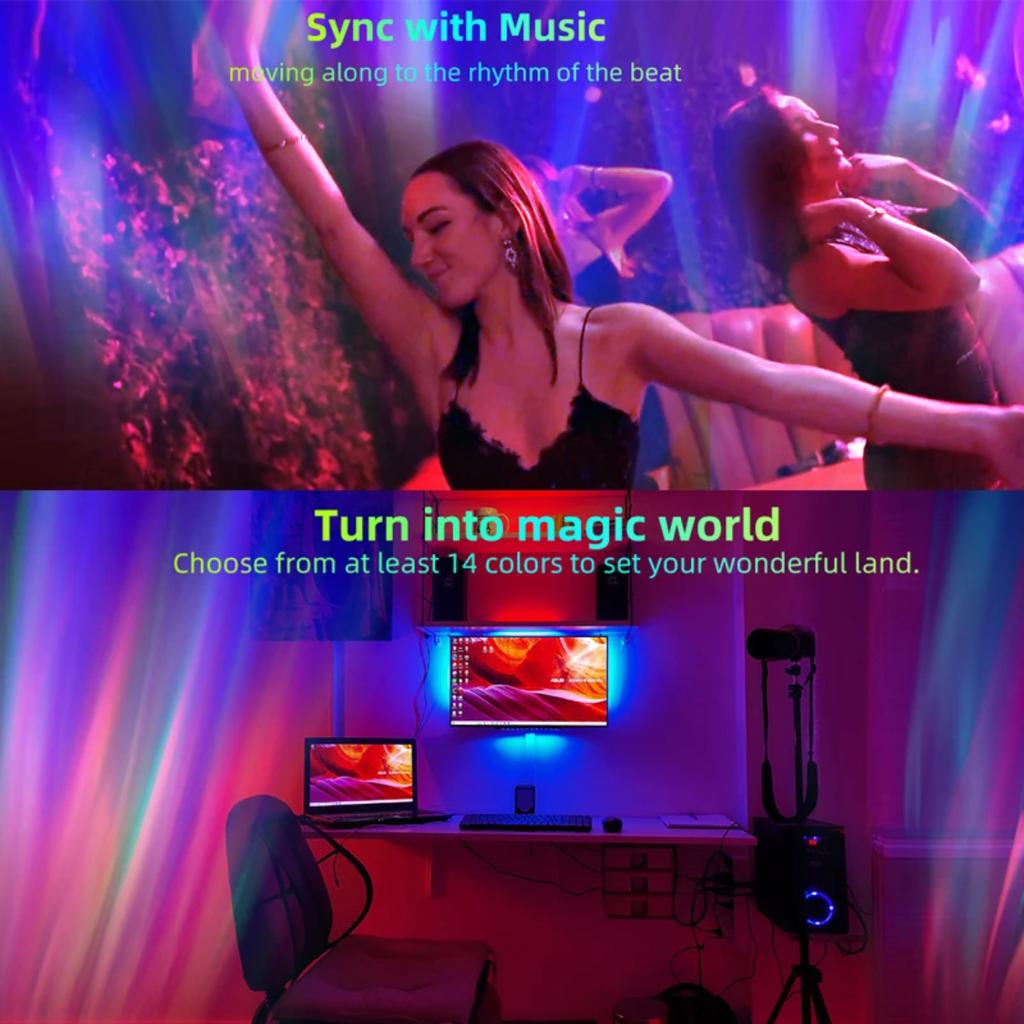 New Enhanced, Innovative Aurora LED Projector with Convenient Timer Remote for a Stunning Night Light Experience. Perfect for Cr