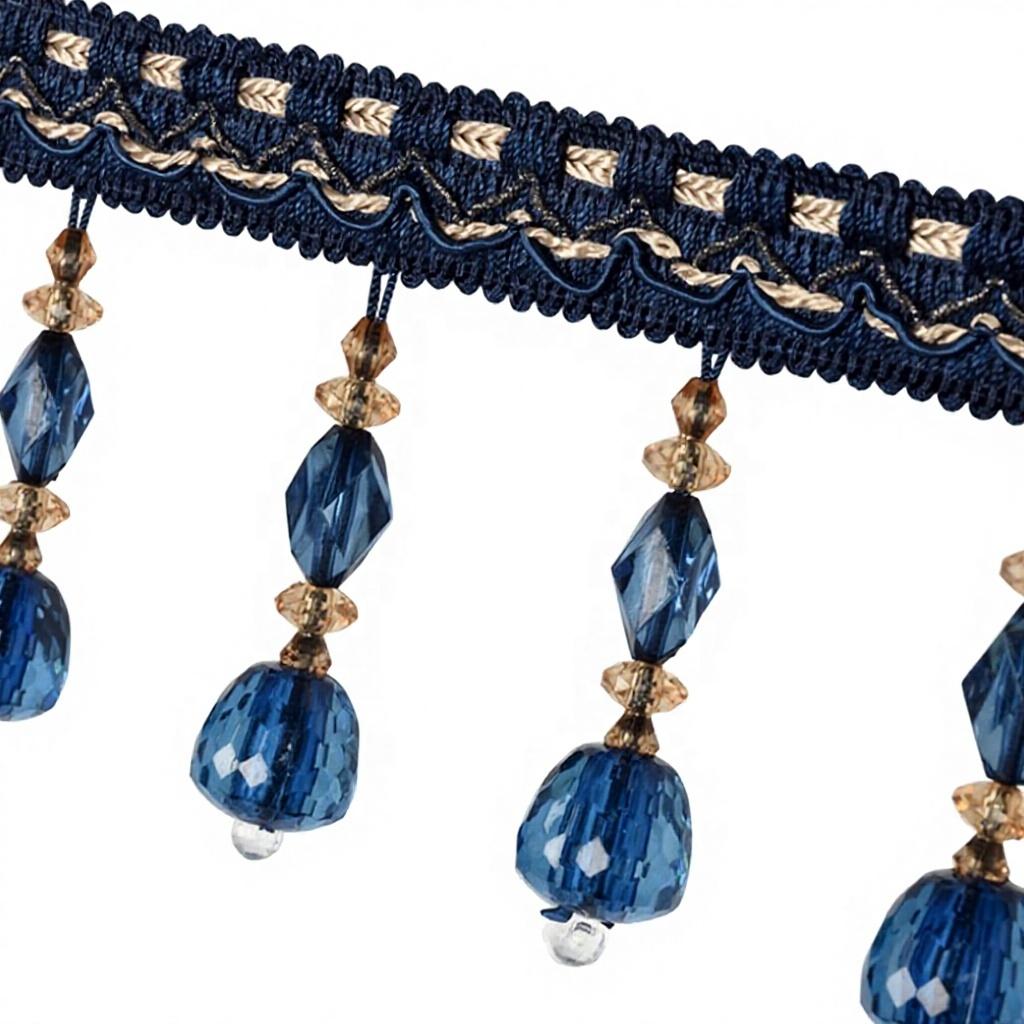 Lace Crystal Beads Accessories Tassels for Curtains European Decorative Hanging Table Edge Pendants in Stock