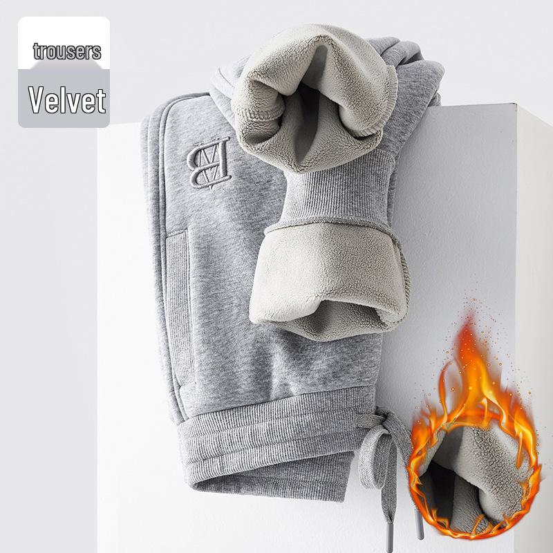 GAGN Women's New Arrival Winter High-Waist Fleece-Lined Purple Sweatpants - Simple, Loose, and Versatile