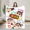 Cute Cartoon Crayon Shin-chan Blanket  Wool Funny Breathable Throw Blankets for Home Textile Decor