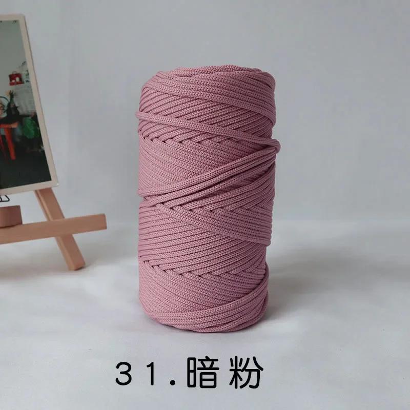 300g/4mm Polyester Nylon Mischgarn Große Rolle Runder Hohlfaden DIY Handgewebtes Wandteppich Dekorationsgarn Häkelstrang