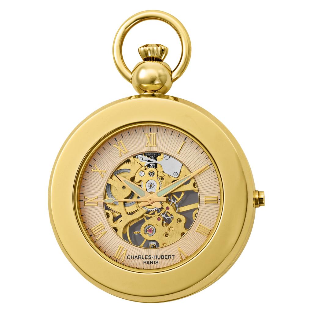 Charles Hubert, Paris Men's Pocket Watch, Hand-Wound Mechanical with Photo Frame, 3848