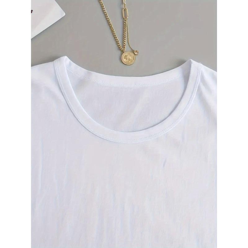 European Size Fashion Creative Print T-shirt, Spring and Summer Casual Short-sleeved Top, Fashion Round Neck Women's T-shirt