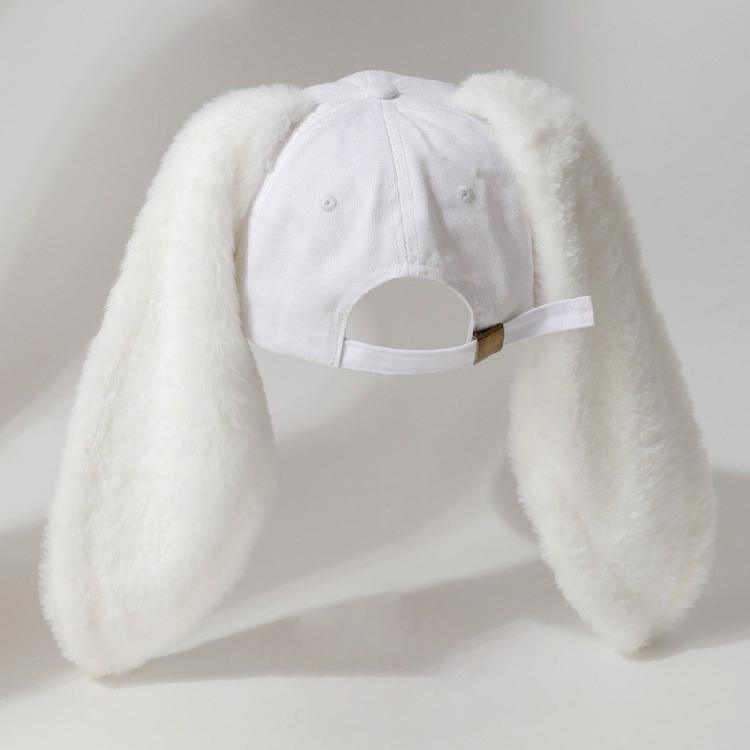 Baseballkappe mit Plüschhasenohren, flexibler Snapback-Verschluss, Dad-Cap, Anime-Kopfbedeckung für Frauen und Teenager, Mottoparty, Musikfestival