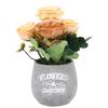 Artificial Rose Flower Plant With Pot For Home Décor, Multi - 27.9 X 7.6 Cm