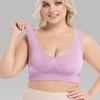 Plus Size Solid Color Breathable Hollow Out Sports Bra - Pullover Wireless Yoga Bra Light Support Thin