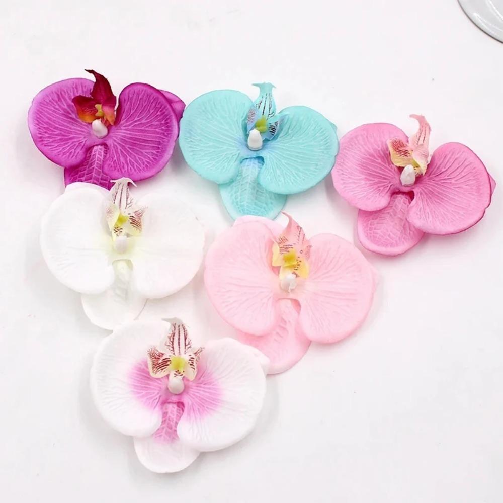 Artificial Silk Butterfly Orchid Flower Head DIY Craft Production Party Photography Props Bridal Gift Wedding Bouquet Decoration