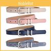 Trendy Women's Y2k Denim Style Pu Leather Belt With Chic Simple Silver Buckle
